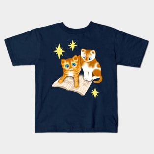 Two Ginger Kittens Reading Kids T-Shirt